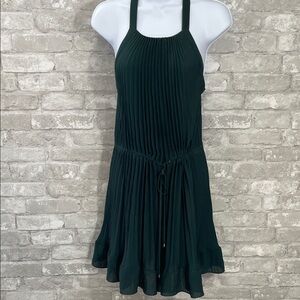Rebecca Taylor Green Pleated Mini Dress